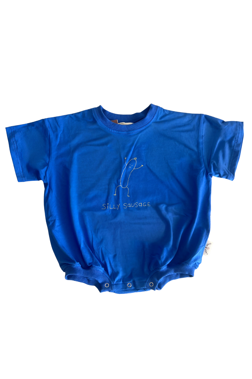 Silly Sausage Oversized Romper ✿ Cobalt