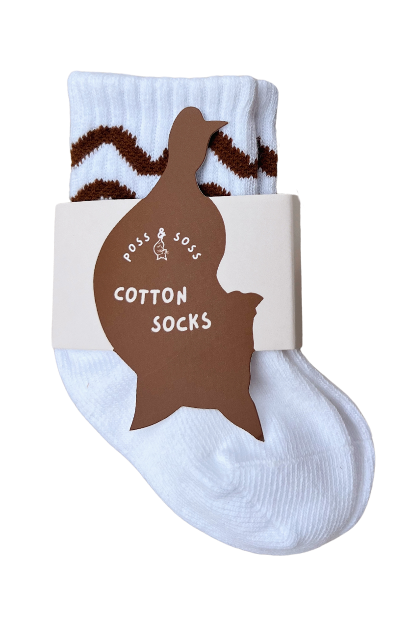 Socks ✿ White Squiggle