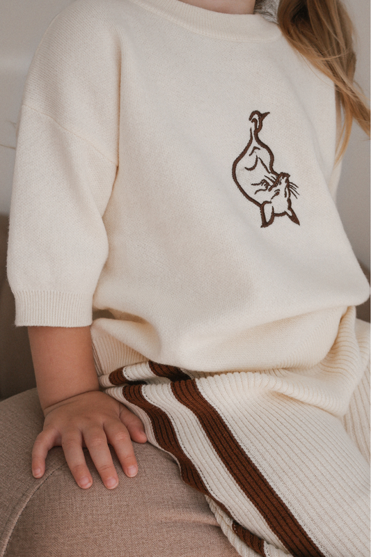 Oversized Tee ✿ Cream Knit