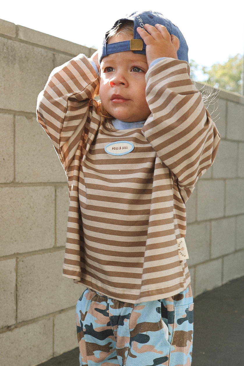 Stripe Long Sleeve Tee ✿ Stone