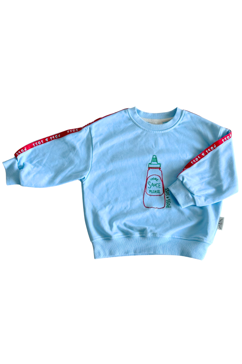 More Sauce Please Jumper ✿ Baby Blue