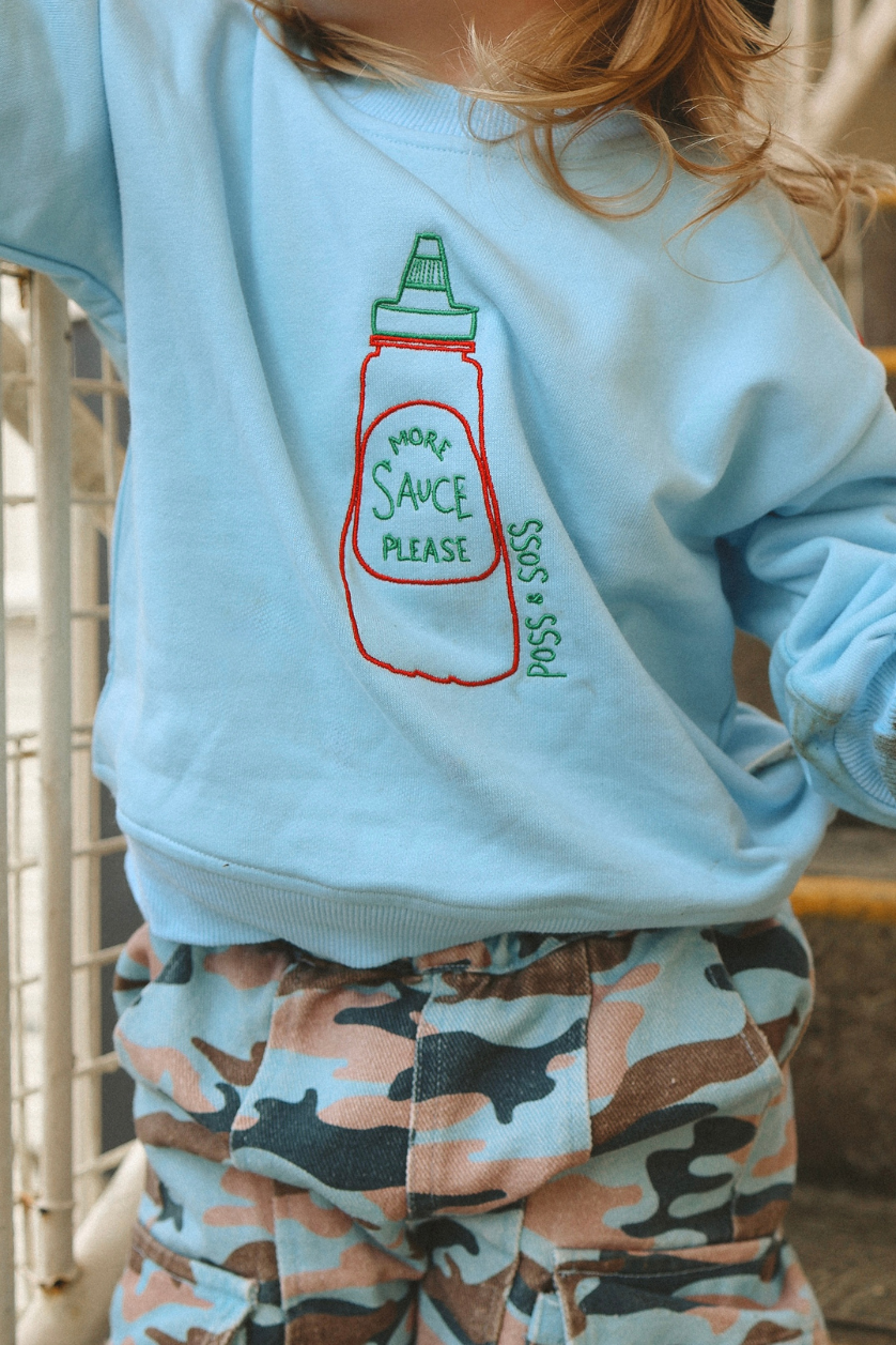 More Sauce Please Jumper ✿ Baby Blue